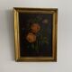 Pair of still lifes, oils on cardboard, late 19th century, bouquets of flowers