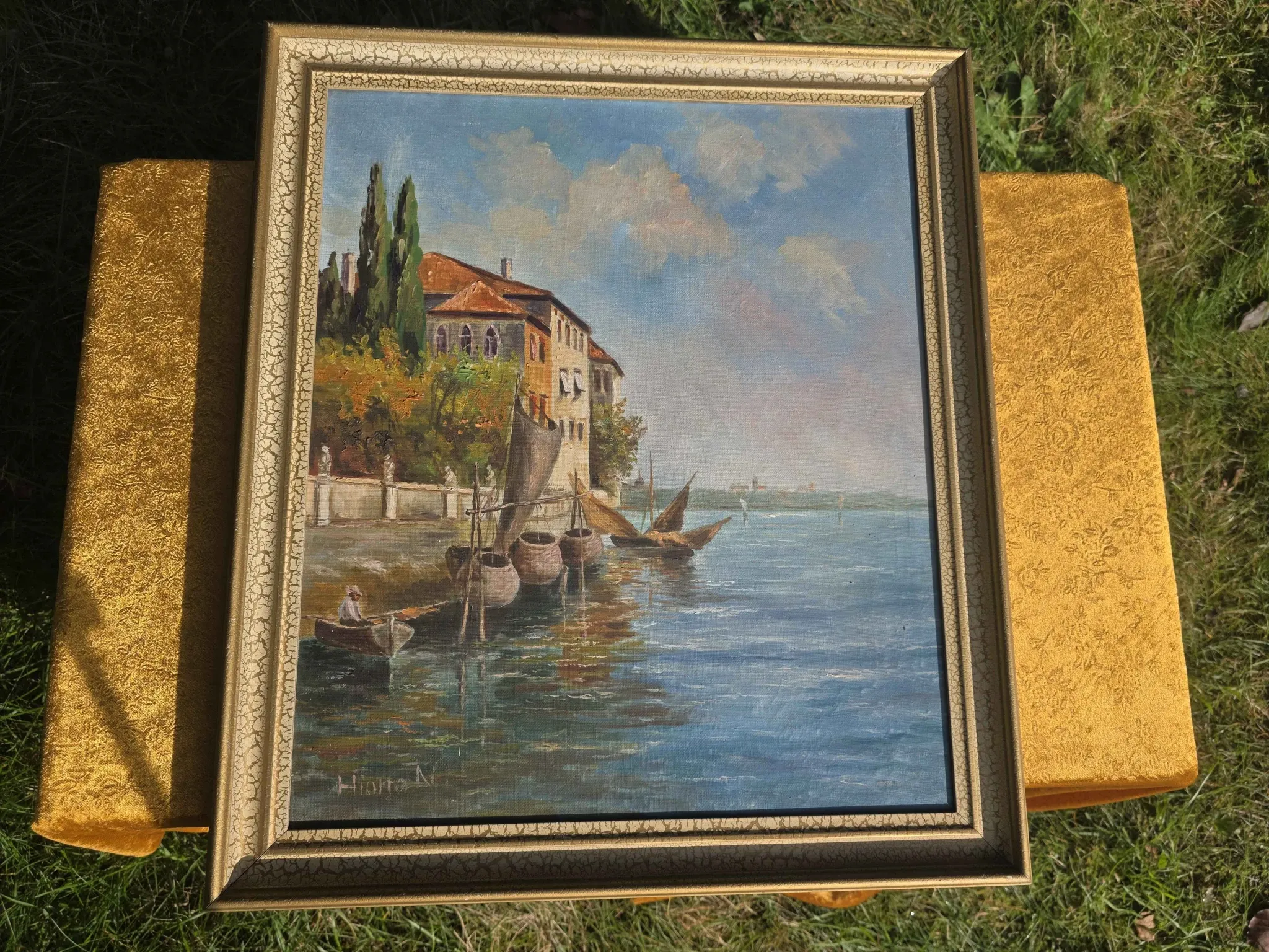 Italian Impressionist Oil Painting – Porto di Milano