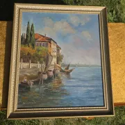 Italian Impressionist Oil Painting – Porto di Milano