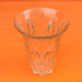 Vase de style art déco  verre moulé transparent / décor géométrique