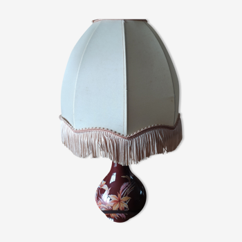 Lampe vintage fleurs et franges