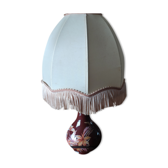 Lampe vintage fleurs et franges