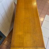 Vintage rattan side table in Audoux Minet style