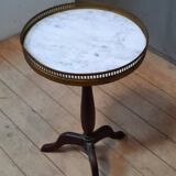 Small marble top pedestal table