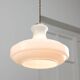 Mid-Century Italian White Glass and Brass Pendant Lamp
