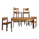 Dining room set table and 6 chairs Maison Regain in Elm