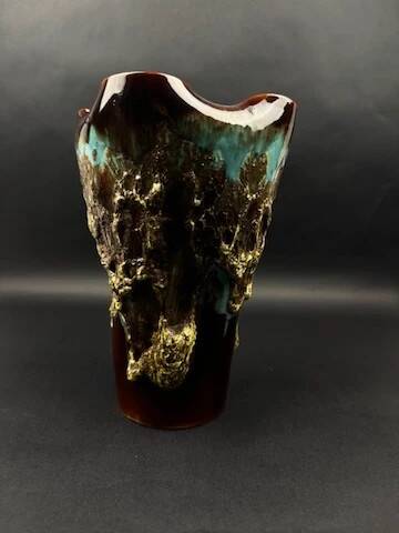 Glazed ceramic vase – brutalist style, 60s/70s