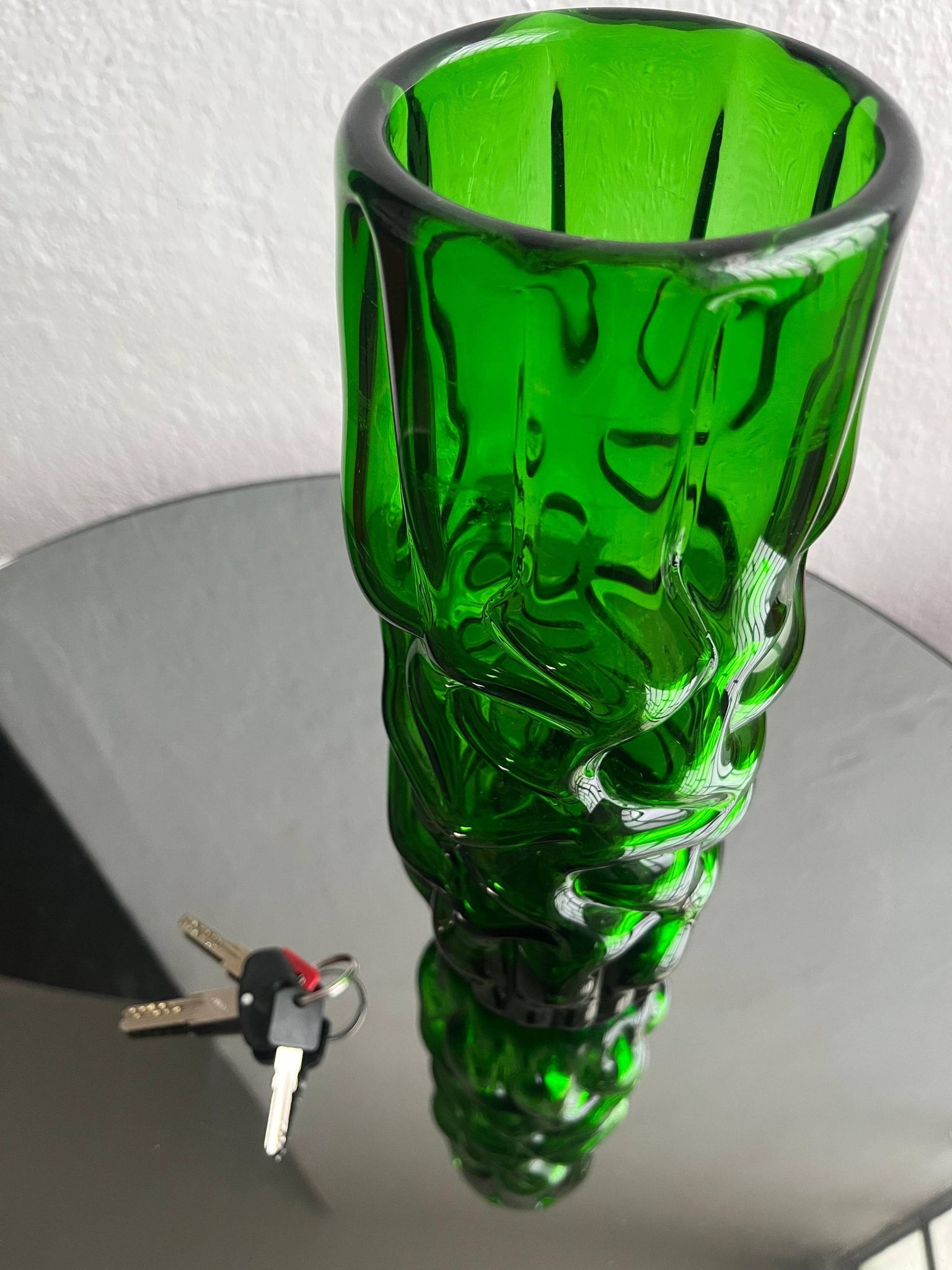 Vintage Murano vase , Emerald Green decorative made in Italy