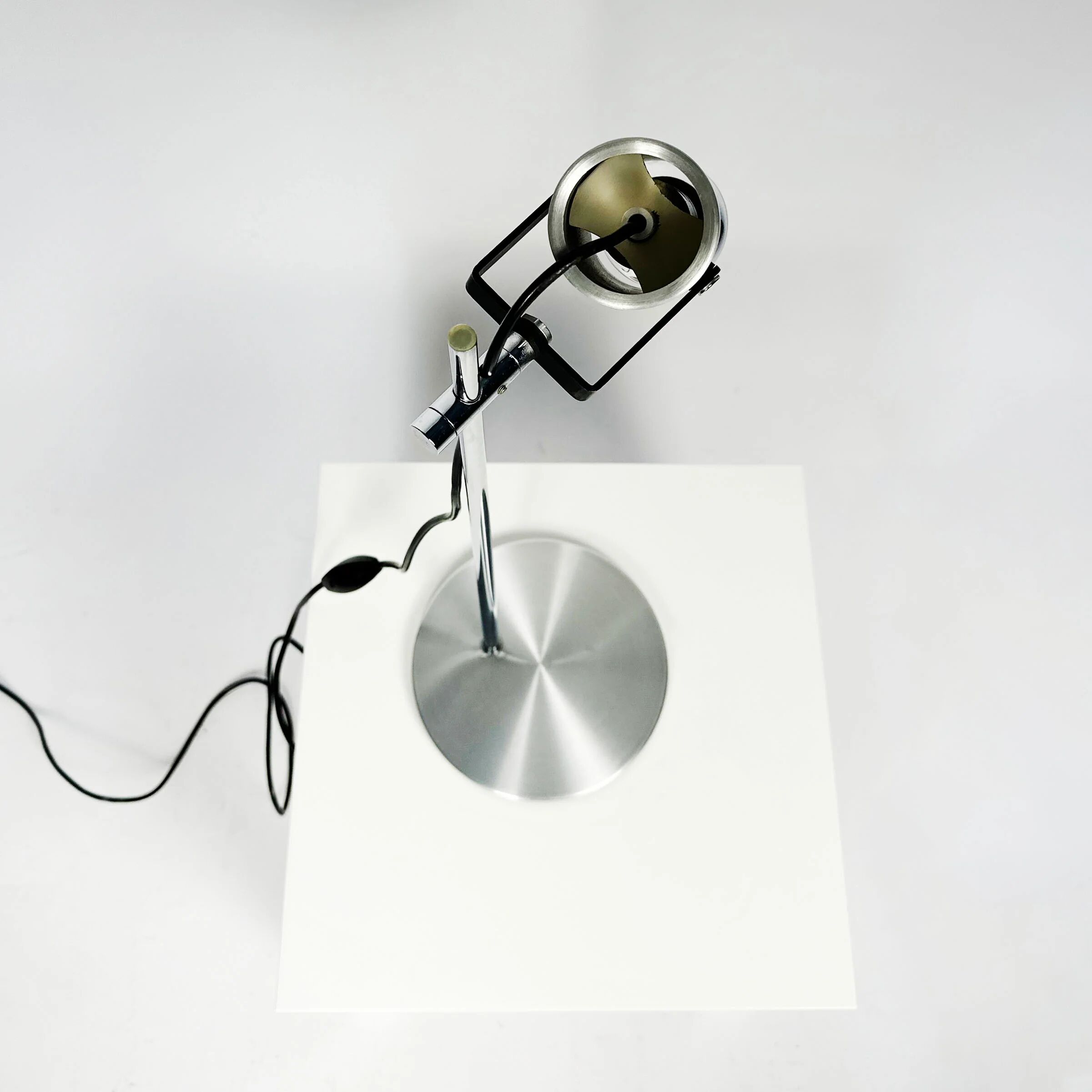 Lamp de Bureau en Aluminium et Chrome Vintage des Années 1970