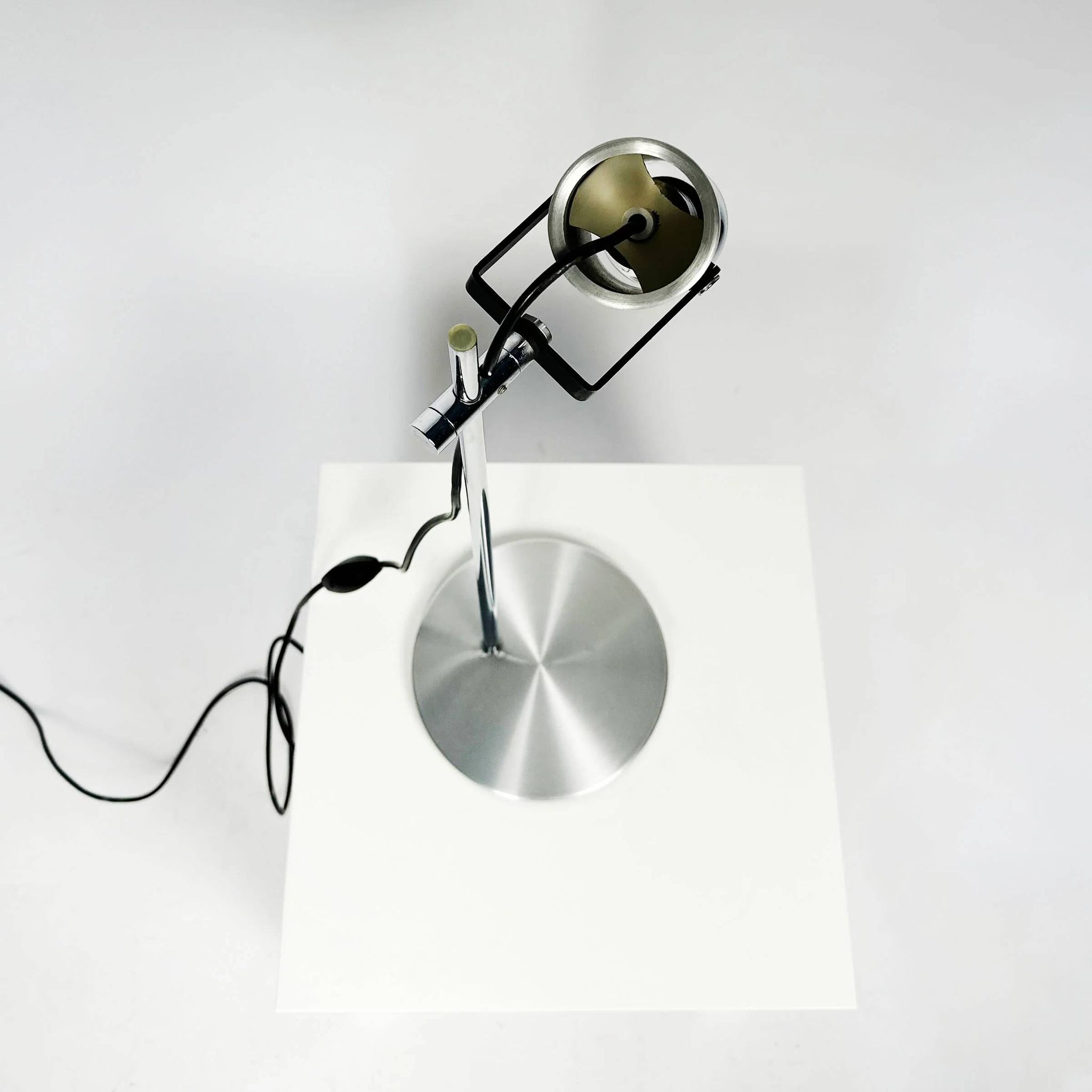 Lamp de Bureau en Aluminium et Chrome Vintage des Années 1970