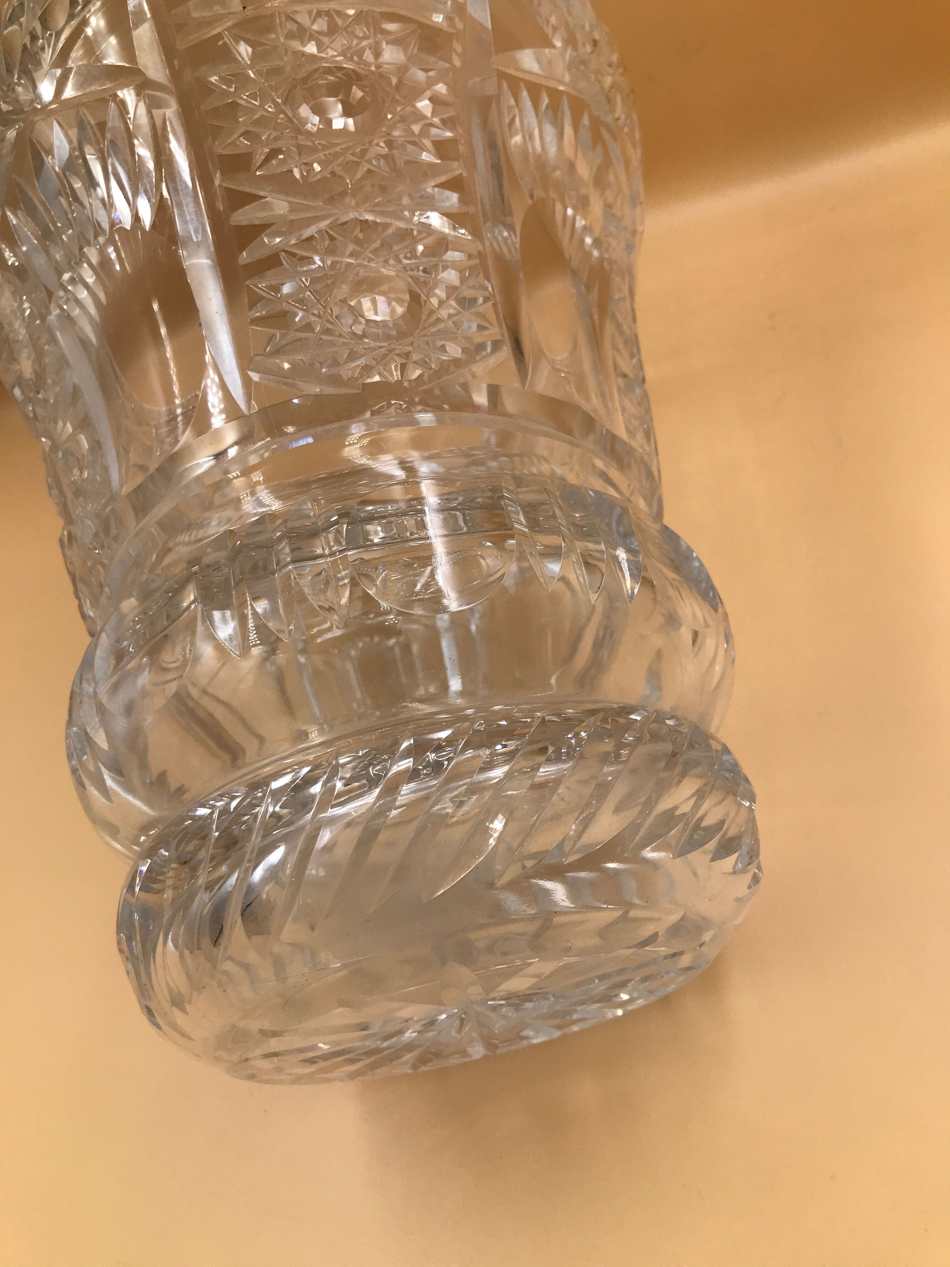 Vintage vase cut into facets of the 30s