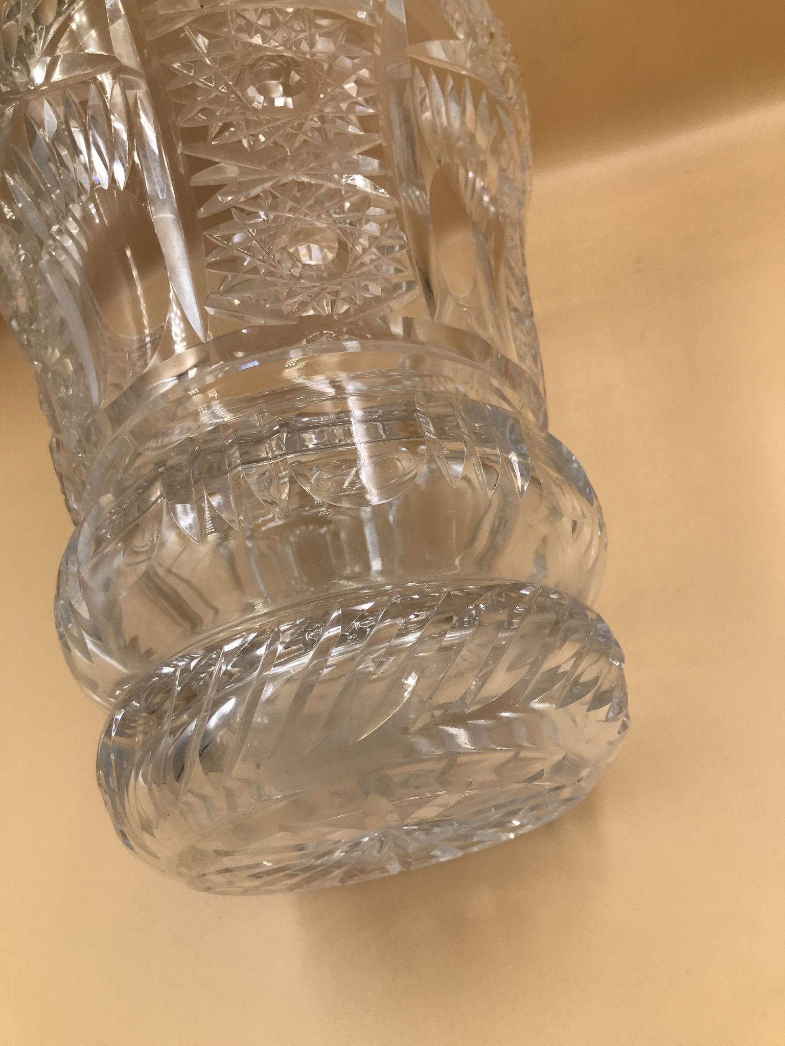 Vintage vase cut into facets of the 30s