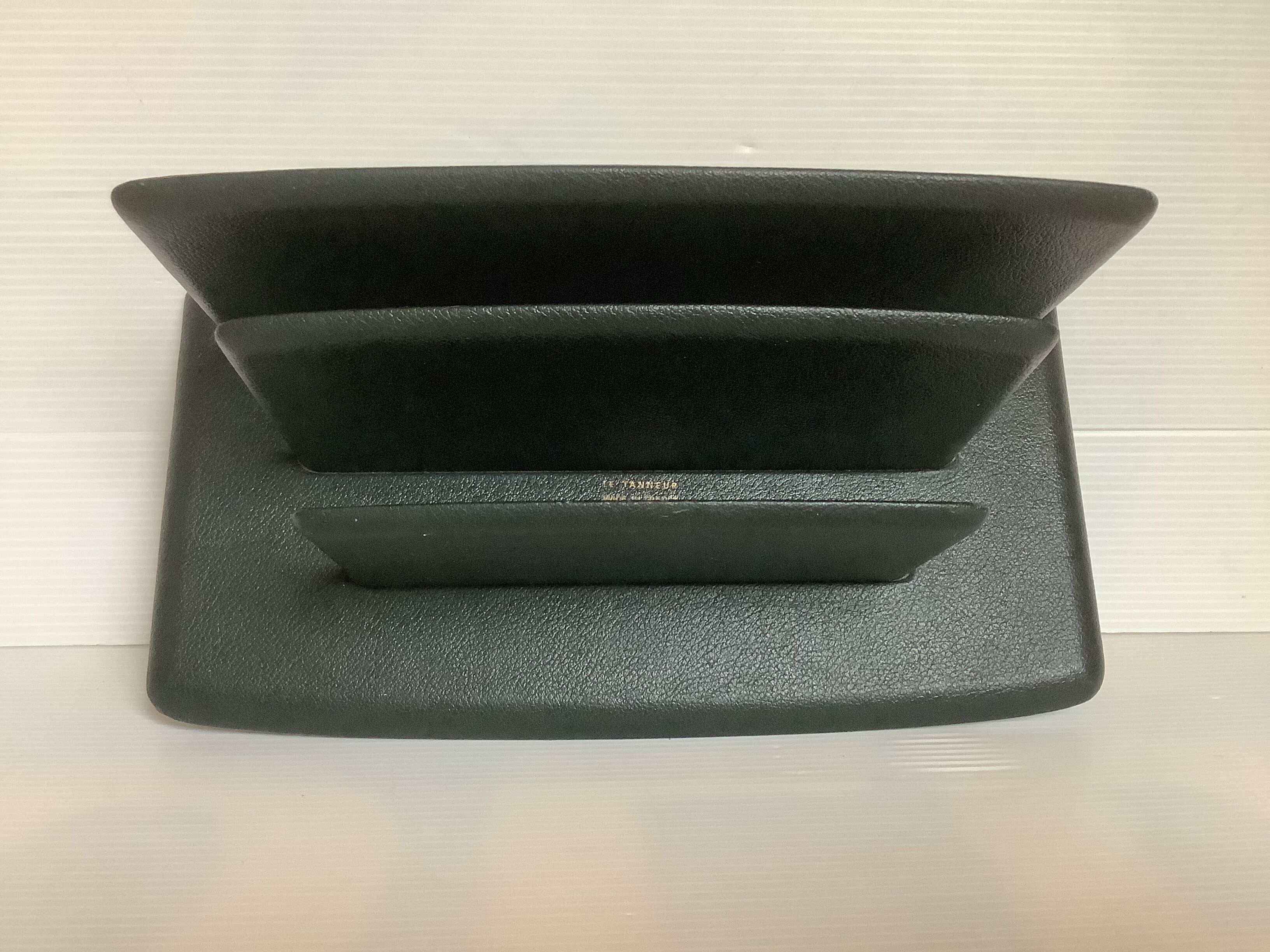 Mail rack letter holder green leather