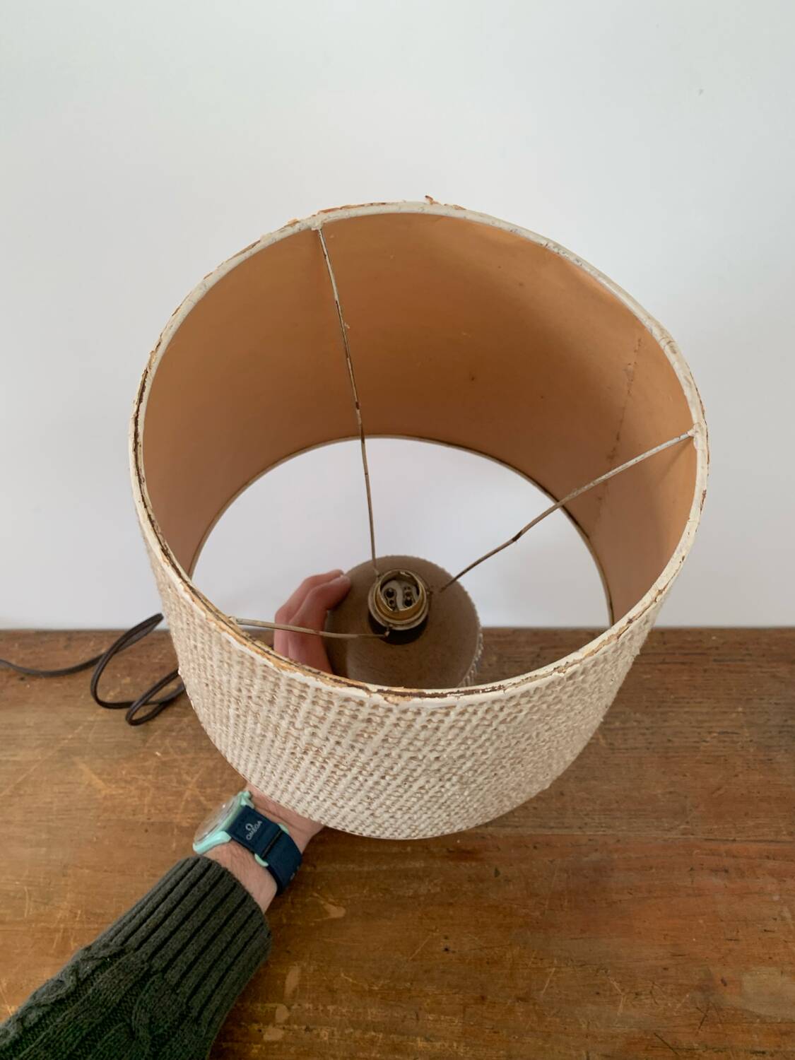 Art Deco glazed ceramic ball lamp, circa 1940