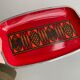 Plateau / plat de service vintage en émail rouge SILIT