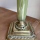 Large vintage lamp in green onyx and gilded brass - vintage lampshade
