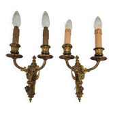 Appliques anciennes en bronze style Louis XVI