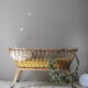 Cradle in rattan and wicker vintage