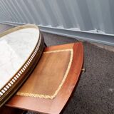 Table basse bouillotte ancienne plateau marbre style louis xvi