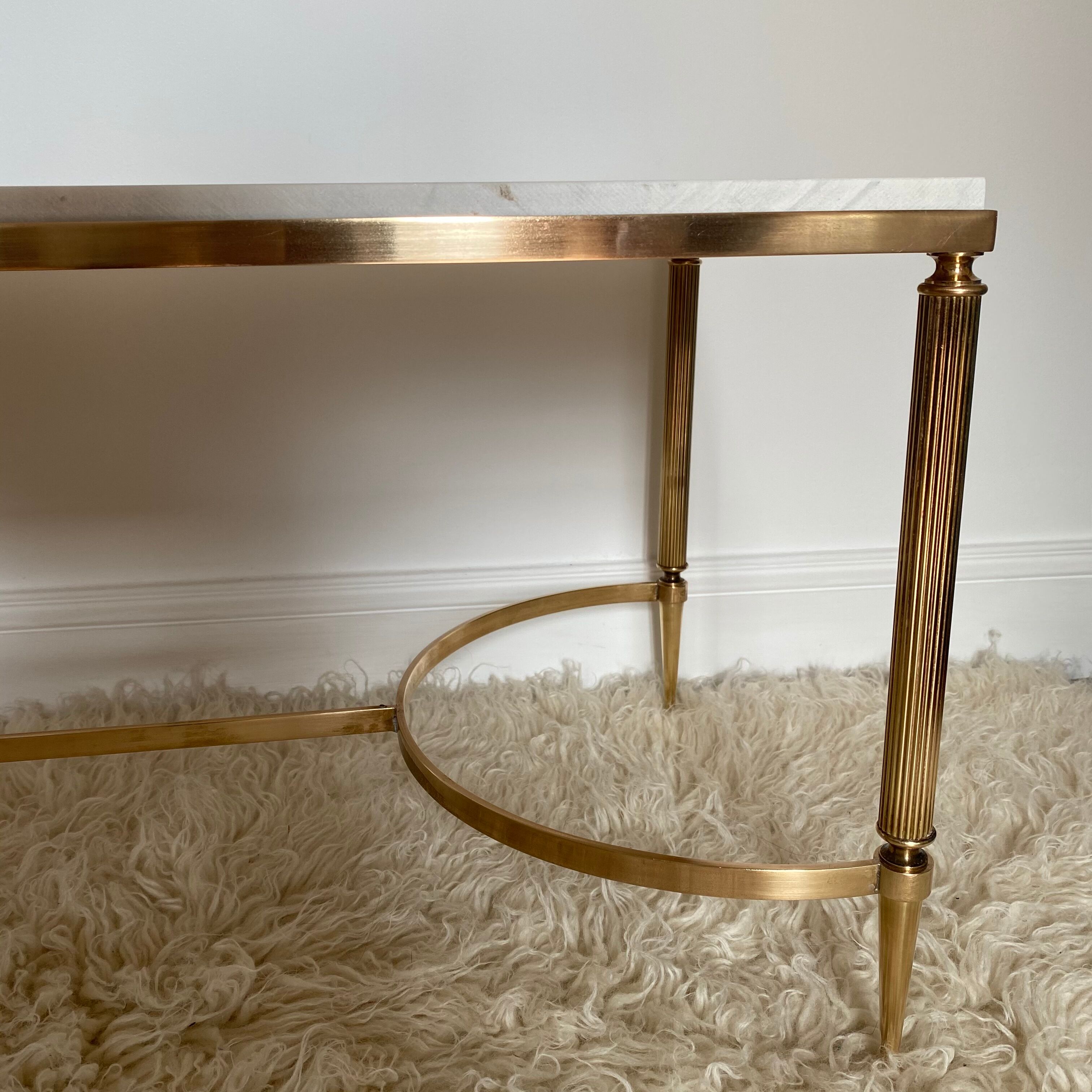 Marble and brass coffee table