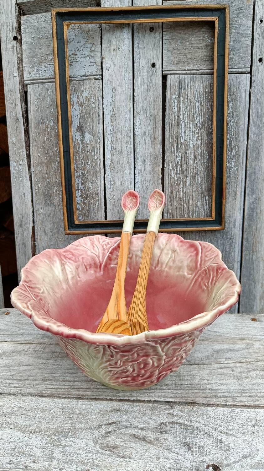 Pink cabbage slip salad bowl