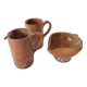 2 mugs + stoneware creamer