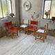 Set of 4 80s colored pine chairs