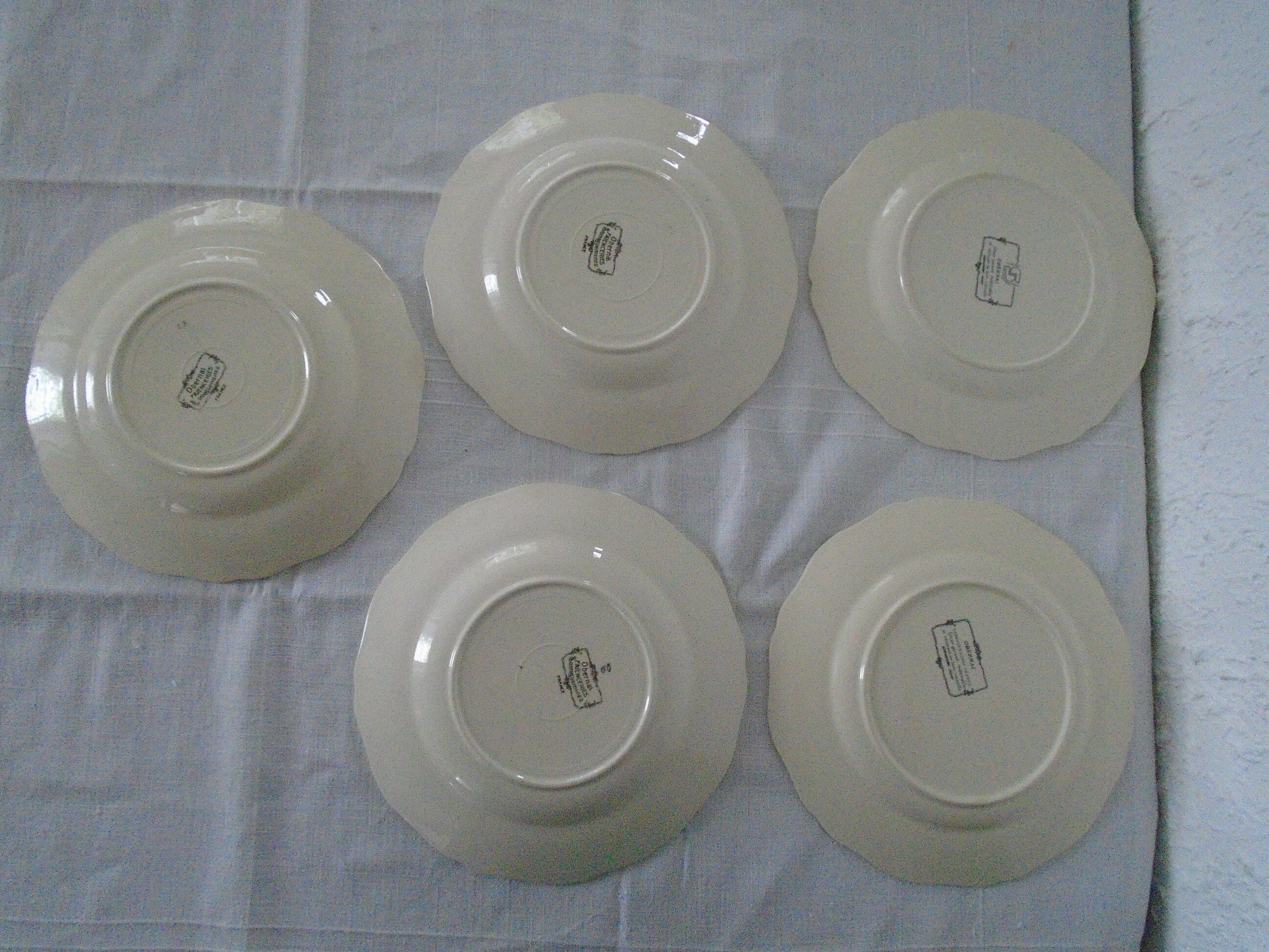 5 Plates Obernai Loux Sarreguemines ancient earthenware