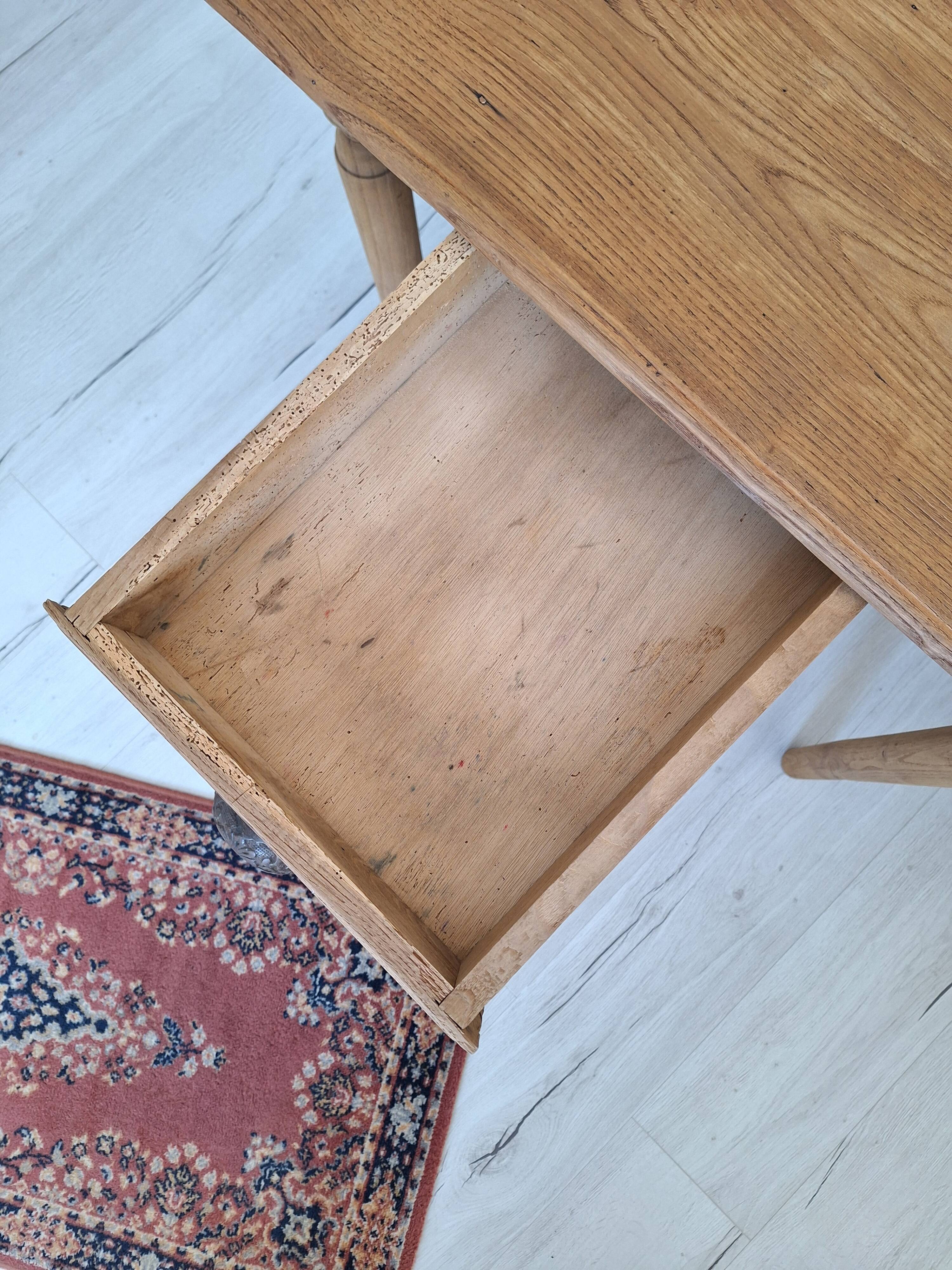 Bureau / Table d'appoint de ferme en chêne massif – Style campagne chic
