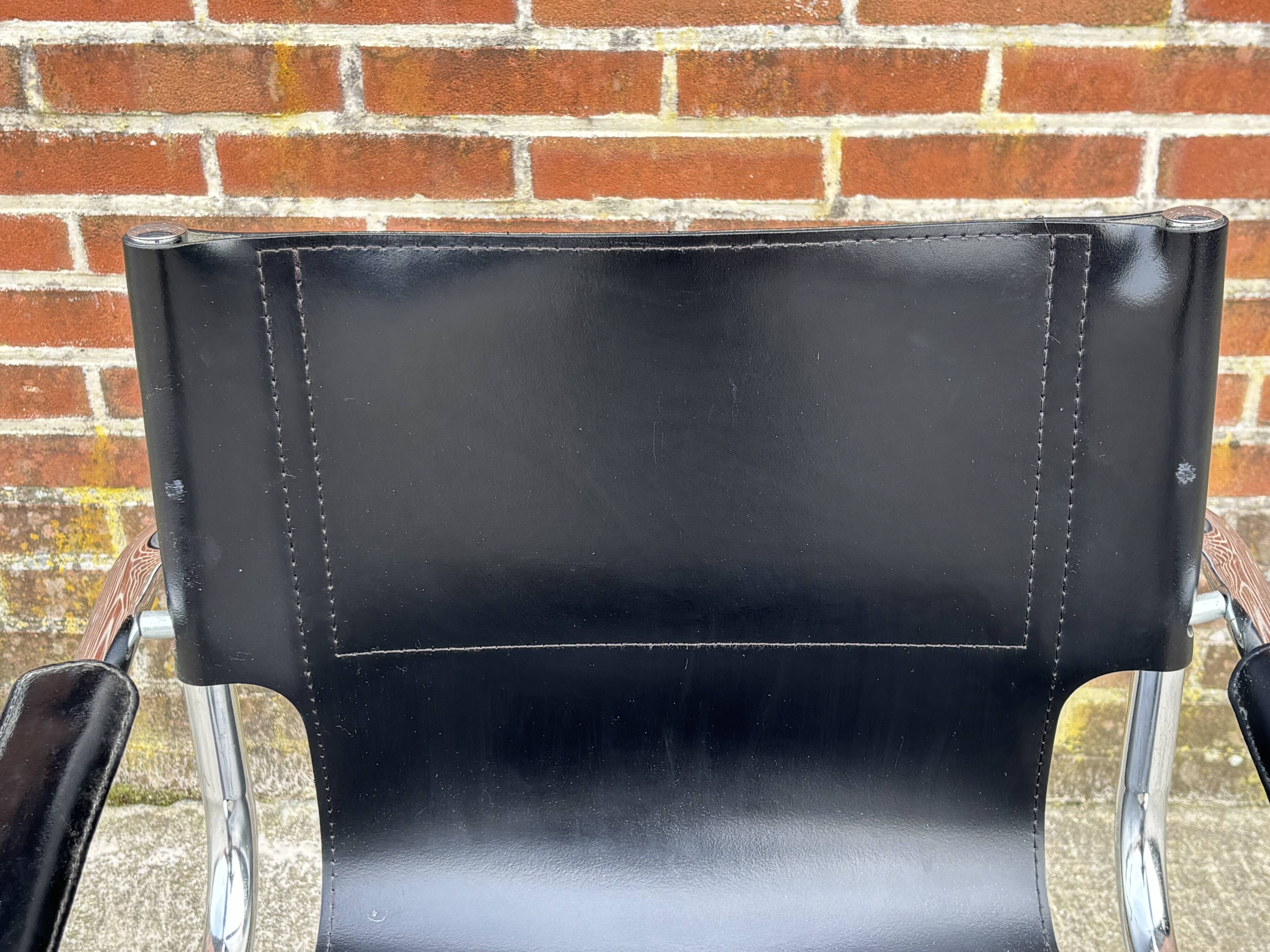 Set of 4 design cantilever chairs black and chrome design made in Italy