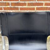 Set of 4 design cantilever chairs black and chrome design made in Italy