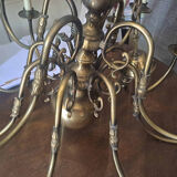 Antique chandelier in 12-pointed brass