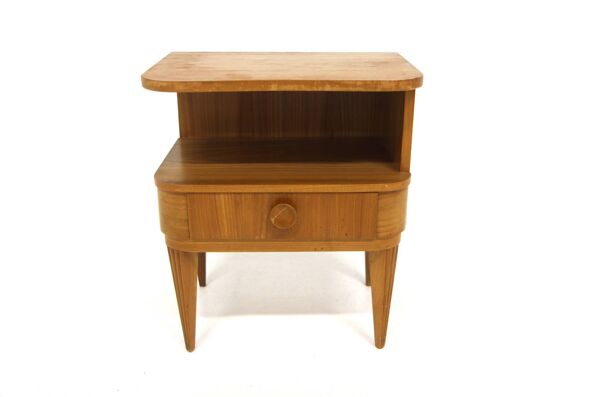 Table de chevet en orme, Swedish Modern, Suède, 1940