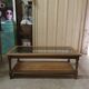 Table basse bois et cannage