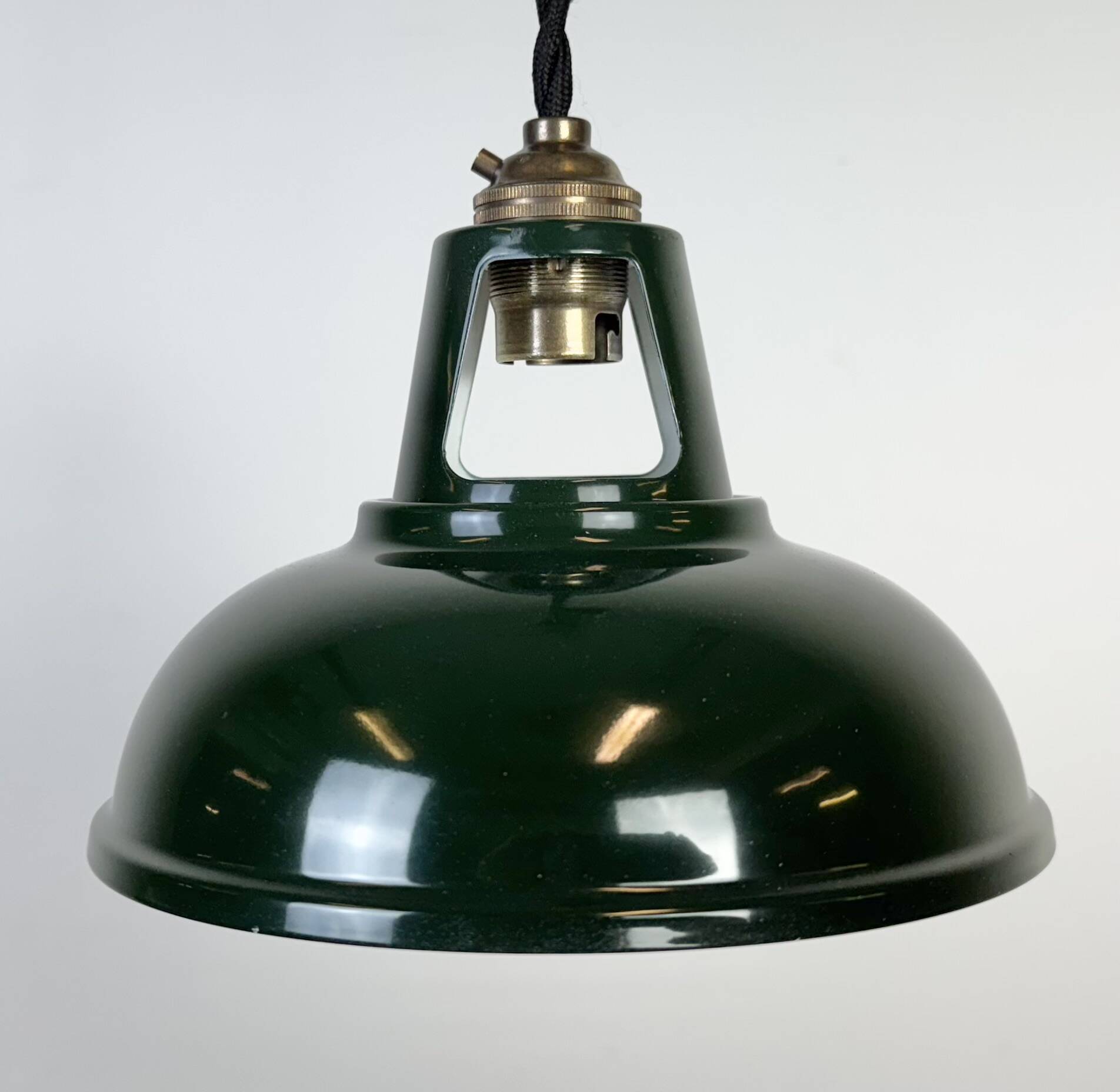 Vintage Industrial Green Painted Ceiling Lamp, 2000s