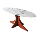 Coffee table wood & marble 60
