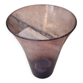 Vase en verre bullé soufflé année 70 manufacture de Biot