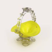 Lemon curd glass bowl and translucent irregular floral ornaments