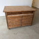 Low workshop cabinet with 8 drawers in solid wood, printing style.