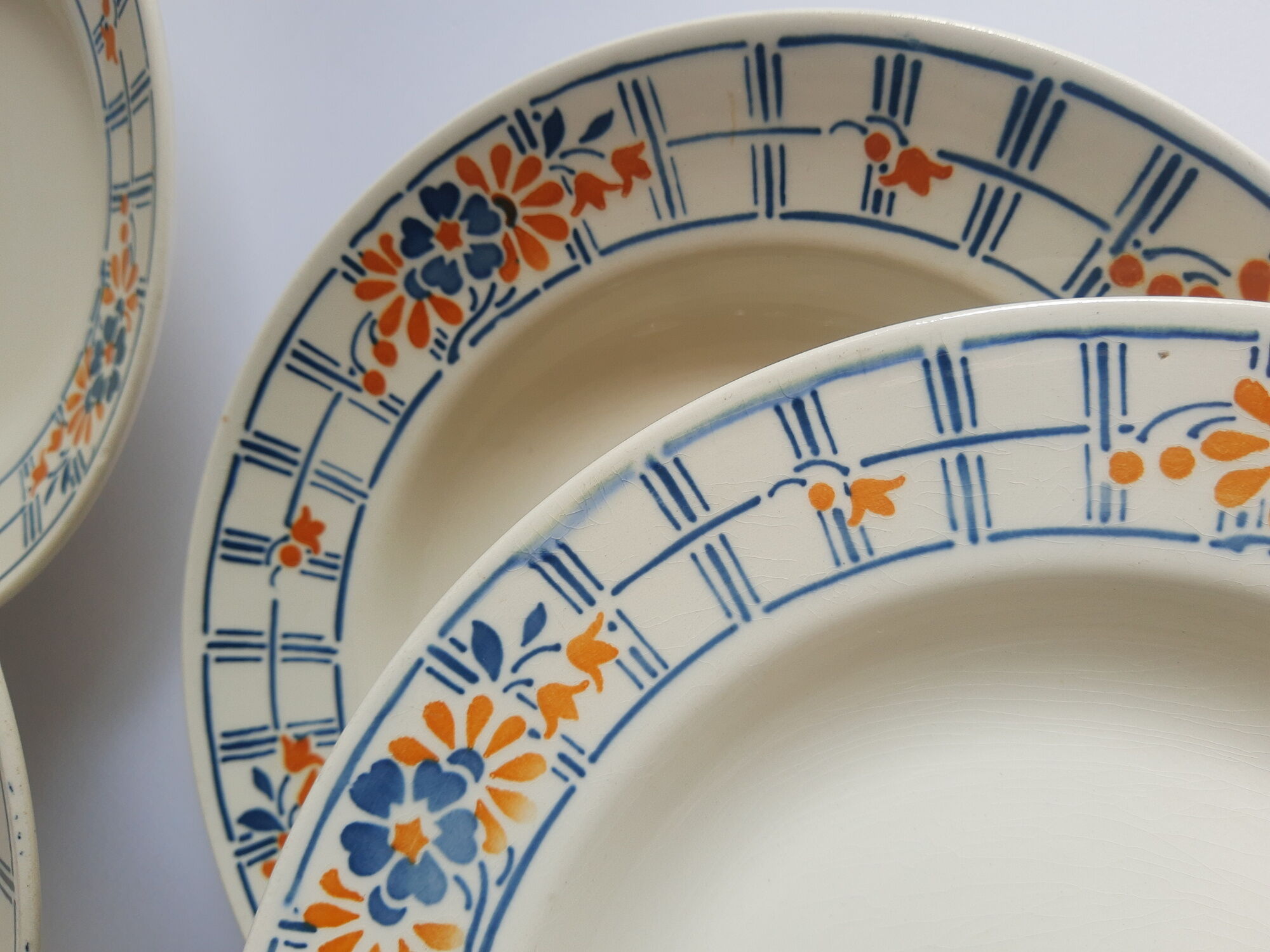 Set of 6 hollow plates Badonvillers chavillé vintage