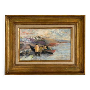 Oil on canvas ''The Fishermen - claude