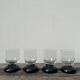 4 verres à eau noirs 1990