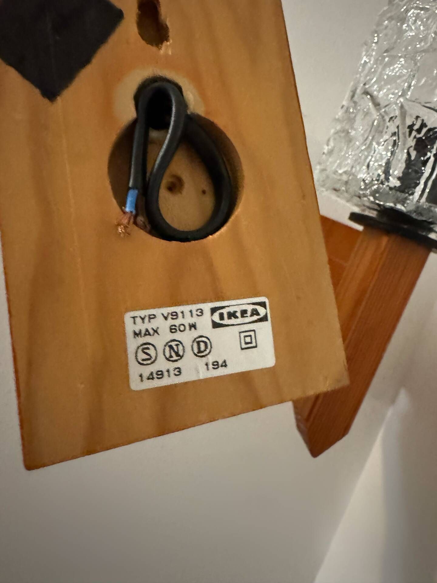 Appliques IKEA pin massif années 80