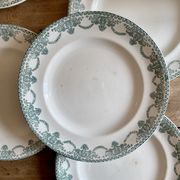 Set of 6 vintage plates in iron earth, Longwy model Au Chatelet LOT 2