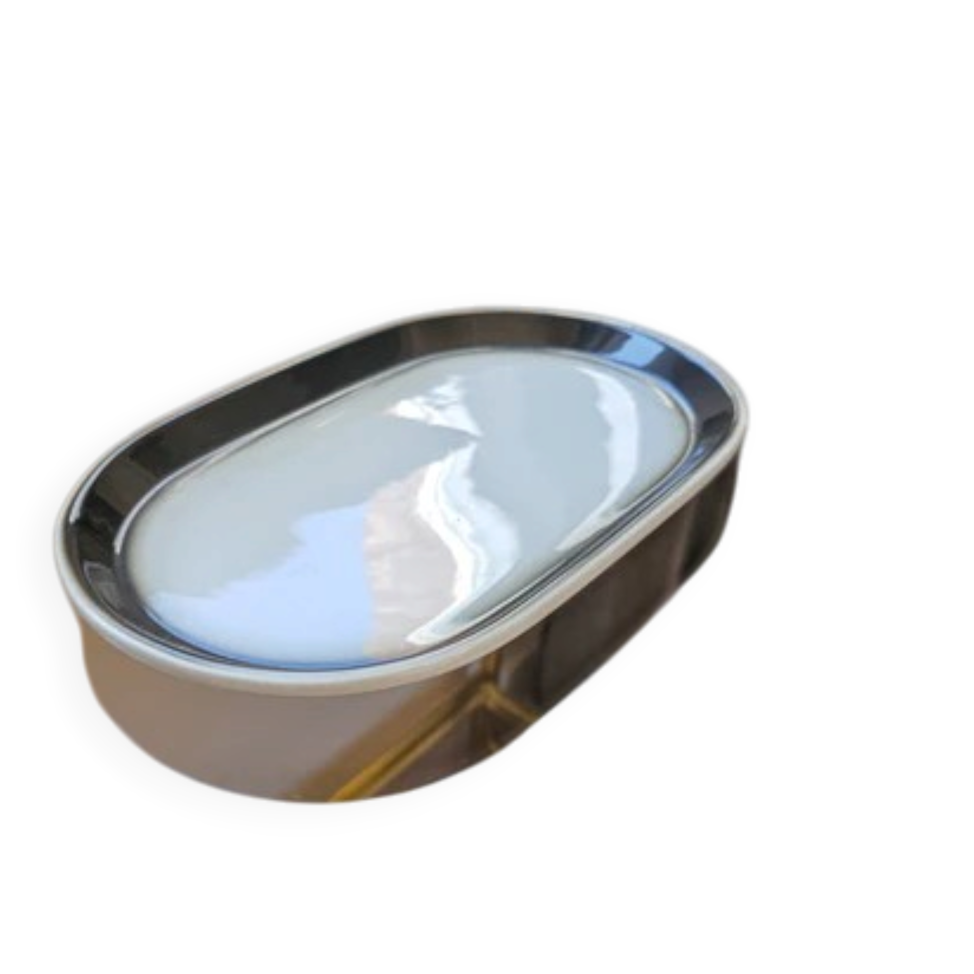 Superb small Mosa Maastricht tray in white and brown porcelain.