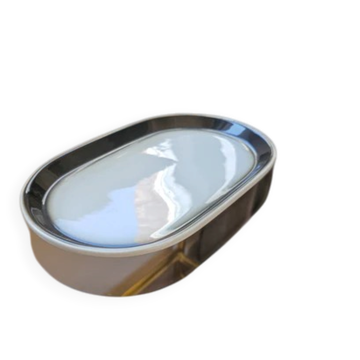 Plateau Mosa Maastricht en porcelaine blanc et marron