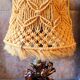 Old vintage ceramic lamp and rope lampshade 40s 50s