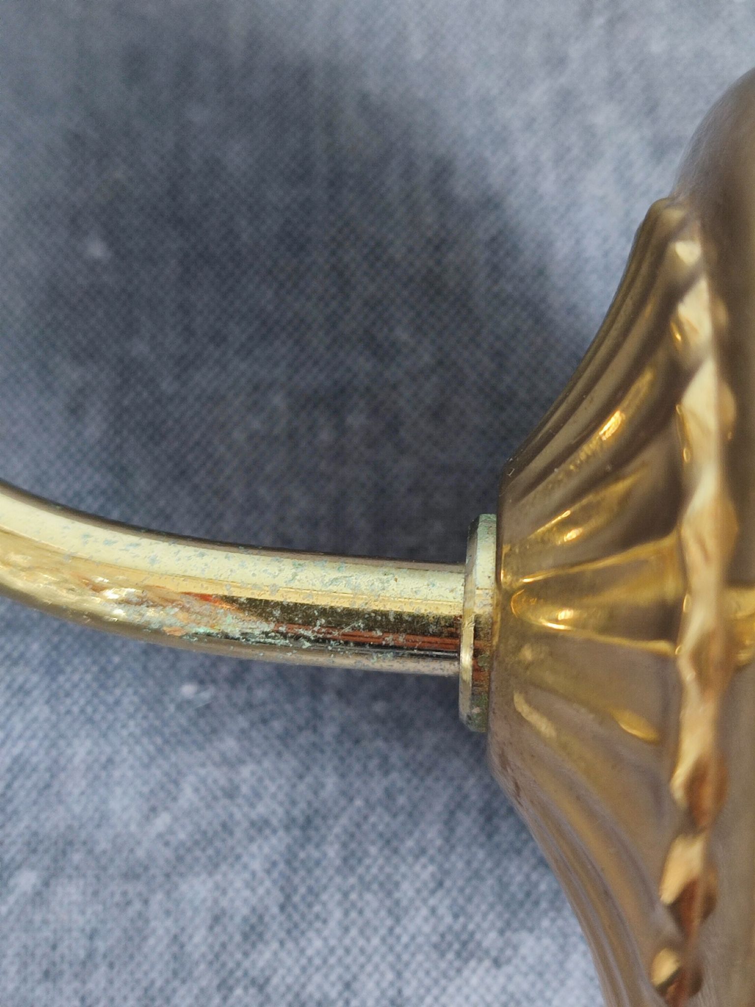Pair of scones glass scones and vintage golden metal