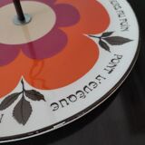 Vintage cheese platter 1970, signed Gien France, Harmony collection for Marie-Pierre Boitard.