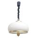 Adjustable White Opaline Glass and Golden Brass Adjustable Lamp, Italy, 197